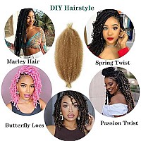 Marley Hair 16 Inch Springy Afro Twist Hair 8 Packs Marley Twist Braiding Hair, Wrapping Hair For Soft Locs Synthetic Crochet Braids Hair Extension For Black Women(16Inch, 27613)