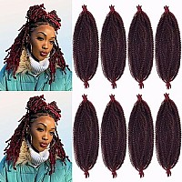 Marley Hair 16 Inch Springy Afro Twist Hair 8 Packs Marley Twist Braiding Hair, Wrapping Hair For Soft Locs Synthetic Crochet Braids Hair Extension For Black Women(16Inch, Tbug)