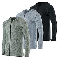 3 Pack: Menas Big & Tall Track Dry Fit Long Sleeve Full Zip Up Hoodie Track Windbreaker Workout Running Jacket Sports Casual Outdoor Hiking Active Gym Athletic Pullover Plus Sweatshirt- Set 8, 5X Tall