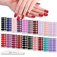 Wokoto 20 Pcs Solid Nail Polish Strips Full Nail Wraps Nail Stickers With 1 Nail File Kit 14 Tips Per Sheet Solid Color Nail Polish Sticker For Women Girls Nails Kit Stick On Nails Gel Nail Strips