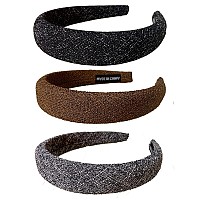 Lvyeer Headbands For Women Padded Head Bands Fashion No Slip Hairbands For Women Girls Hair Accessories (3 Pack-E)