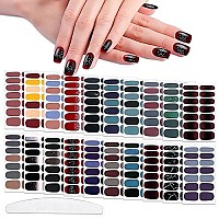 Wokoto 20 Sheets 280 Pieces Dark Solid Nail Polish Stickers Mix Color Sticker Nail Polish Strips Solid Nail Stickers Full Nail Wraps Gel Nail Strips Wraps For Kids Women Girls Stick On Nails Decals