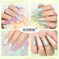 Mizhse Pearl Top Coat Gel Nail Polish, Mermaid Glitter Nail Gel Polish Shiny Shell Thread Drawing Soak Off Uv Led Nail Gel For Nail Salon Home Diy Manicure 1Pc 10Ml