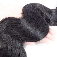 10A Body Wave Bundles Human Hair 14 16 18 Inch Human Hair Bundles Body Wave 3 Bundles 100% Unprocessed Brazilian Virgin Hair Extensions Natural Black