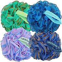 Shower Loofah Bath Sponge 75G - 4 Pack Large Soft Nylon Mesh Puff For Men, Loofah Shower Exfoliating Scrubber Pouf, Full Cleanse, Beauty Bathing Accessories