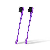 Soft N Style Double Sided Edge control Hair Brush comb combo Pack 2 Pieces (Purple)