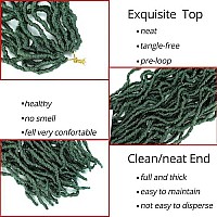 Soft Locs Crochet Hair 18 Inch 6 Packs Green Color Curly Wavy Crochet Synthetic Braiding Hair Extensions Dreads Crochet (18 Inch Green)