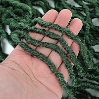 Soft Locs Crochet Hair 18 Inch 6 Packs Green Color Curly Wavy Crochet Synthetic Braiding Hair Extensions Dreads Crochet (18 Inch Green)