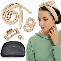 Heatless Curls Headband You Can Sleep In- No Heat Curling Headband, Soft Velour Heatless Curling Rod Headband Kit For Long Hair Curls- Heatless Curlers For Women Grils