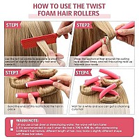 60 Pieces Flexible Foam Curling Rods Twist Foam Hair Rollers No Heat Hair Rods Rollers And Stainless Steel Rat Tail Flexible Rods For Long Hair Short Hair Women Girls (Red, 06 X 95 Inch)