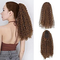 Jhzsjfdrawstring Curly Wavy Ponytail Hairpiece Dark Blonde Natural Synthetic Hair Piece Clip In Pony Tails Hairpieces Natural Soft Clip In Ponytail Extension For Women Girls Ark Blonde