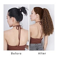 Jhzsjfdrawstring Curly Wavy Ponytail Hairpiece Dark Blonde Natural Synthetic Hair Piece Clip In Pony Tails Hairpieces Natural Soft Clip In Ponytail Extension For Women Girls Ark Blonde