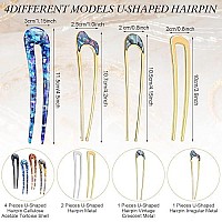 8 Pieces U Shaped Hair Pins French Hair Pins Metal French U Pins Vintage Hair Fork Hair Pin For Buns Women Girls Hairstyle Accessories (Classic Patterns)