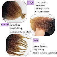 Paraglame Ombre Marley Hair 16 Inch 3 Tones Pre-Separated Springy Afro Twist Hair For Soft Locs Marley Twist Braiding Hair Ombre Brown Spring Twist Crochet Hair For Black Women(8Packs,1B3027)