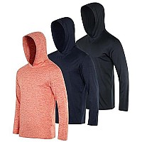 3 Pack: Menas Big And Tall Quick Dry Fit Wicking Long Sleeve Active Athletic Hoodie Hooded T Shirt Workout Running Fitness Gym Sports Casual Sweatshirt Upf 50 Outdoor Hiking- Set 10, 5X Tall