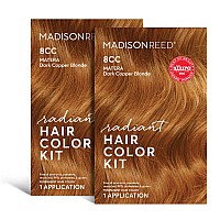 Madison Reed Radiant Hair color Kit, Dark copper Blonde for 100% gray coverage, Ammonia-Free, 8cc Matera Marigold, Permanent Hair Dye, Pack of 2