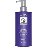 LOral Paris EverPure Sulfate Free Brass Toning Purple Shampoo for Blonde, Bleached, Silver, or Brown Highlighted Hair, 23Fl Oz (Packaging May Vary)