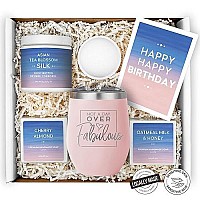 Birthday Gifts For Women - Relaxing Spa Gift Box Basket For Wife Mom Sister Girlfriend Best Friend Mother - Bday Gifts Set Blush Tumbler - Basket Care Package Present For Her Happy Birthday