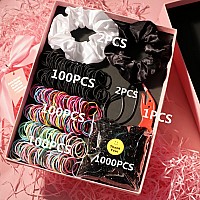 Girls Hair Accessories Set, Colored Girls Women Hair Scrunchies, Nylon Soft Elastic Hair Ties, Ponytail Holder,Rubber Bands Molding Tool,1305Pcs