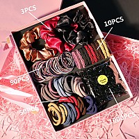 Dark Hair Accessories Set,Hair Scrunchies For Women, Soft Elastic Hair Ties, Ponytail Holder,Rubber Bands,Hair Bands For Thick And Curly,1113Pcs