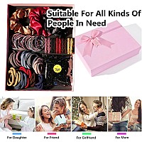 Dark Hair Accessories Set,Hair Scrunchies For Women, Soft Elastic Hair Ties, Ponytail Holder,Rubber Bands,Hair Bands For Thick And Curly,1113Pcs