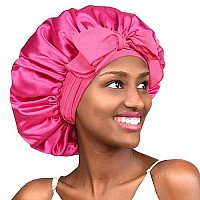 Yanibest Satin Bonnet Silk Bonnet For Sleeping Double Layer Satin Lined Hair Bonnet With Tie Band Bonnets For Black Women