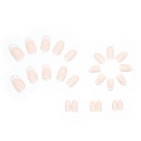 Foccna French White Press On Nails Medium, Almond Acrylic False Nails,Artificial Nails Fake Nails For Nail Art Manicure Decoration 24Pcs