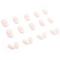 Foccna French White Press On Nails Medium, Almond Acrylic False Nails,Artificial Nails Fake Nails For Nail Art Manicure Decoration 24Pcs