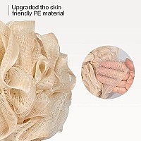 Fishent Loofah- Bath Sponge, ,3 Pack 60G Large Shower Mesh Ball Soft Shower Pouf Body Scrubber