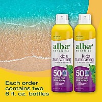 Alba Botanica Kids Sunscreen For Face And Body, Tropical Fruit Sunscreen Spray For Kids, Broad Spectrum Spf 50, Water Resistant And Hypoallergenic, 6 Fl Oz Bottle (Pack Of 2)