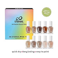 Eternal Nude Nail Polish Set For Women (Nude Mood) - 135Ml 10 Pc Brown Regular Nail Polish Set For Girls Long Lasting Vegan Nail Polish Set For Home Diy Manicure Pedicure Made In Usa