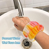 4 Pairs Wrist Spa Washband Soft Microfiber Wrist Washband Wrist Wash Towel Band For Washing Face Makeup Women Girls Ladies Prevent Water Wet Your Arm