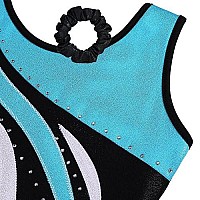 Baohulu Leotard For Girls Gymnastics Toddler Tank Biketards Shorts Shiny Scale Diamond Kids Dancewear Hb165_Blackblue_100