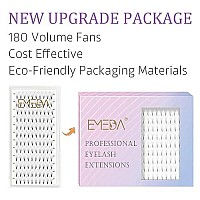 Emeda 180 Fans Premade Fans Eyelash Extensions 10D Stable D Curl Thin Base Pointy Base Premade Lash Extensions Fans Pre Fanned Volume Lash Extensions (10D 007 D 11Mm)