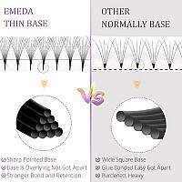 Emeda 180 Fans Premade Fans Eyelash Extensions Thin Base 10D Stable D Curl Pointy Base Premade Lash Extensions Fans Volume Pre Fanned Lash Extensions (10D 007 D 13Mm)