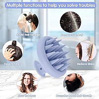 Soft Silicone Hair Scalp Massager Shampoo Brush, Upgraded Hair Scalp Scrubber For Dandruff Removal For Wet Dry Hair Scalp Brush Easily Reach The Root Of Thick Curly Hair Scalp Massager Hair Growth