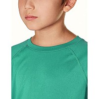 Tsla Youth Kids Upf 50+ Short Sleeve, Aqua Water Swimsuit Top, Uvspf Surf Swim Shirt, Swim Shirt Green, 4