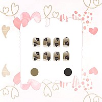 Votacos Valentine'S Day French Tip Press On Nails Short Square Fake Nails Nude False Nails With Black Heart Design Matte Stick On Nails For Women 486