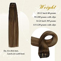 Full Shine Hair Extension Real Human Hair Clip Ins 120G 7Pcs Brown Ombre Hair Extension Clip In Remy Hair Invisible Balayage Dark Brown To Golden Blonde Mix Brown Clip In Human Hair 22 Inch