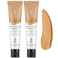 Tinted Sunscreen For Face - Spf 20 With Natural Organic Ingredients Broad Spectrum Sunblock Lotion, Tinted Moisturizer Zinc Oxide Sunscreen Face For Skincare, Facial Sunscreen (Toffee)