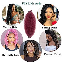 Springy Afro Twist Hair 12 Inch Bug 8 Packs Spring Twist Hair, Kinky Twist Hair For Braiding, Marley Twist Braiding Hair For Soft Faux Locs And Passion Twist Crochet Hair(8Packs, Bug)