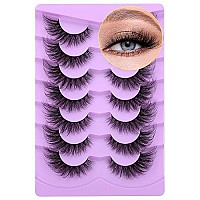 False Eyelashes Fox Eye Lashes Mink Fluffy Strip Lashes Natural Look Wispy Cat Eye Lashes Pack Soft Fake Lashes Makeup 7 Pairs By Alice