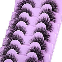 False Eyelashes Fox Eye Lashes Mink Fluffy Strip Lashes Natural Look Wispy Cat Eye Lashes Pack Soft Fake Lashes Makeup 7 Pairs By Alice