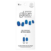 Dashing Diva Glaze Nail Strips - See Through Blue Works With Any Led Nail Lamp Long Lasting, Chip Resistant, Semicured Gel Nail Strips Contains 34 Salon Quality Nail Wraps, 1 Prep Pad, 1 Nail File