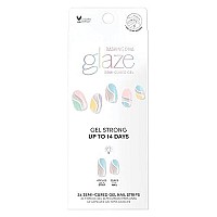 Dashing Diva Glaze Nail Strips - Good Vibrations Works With Any Led Nail Lamp Long Lasting, Chip Resistant, Semicured Gel Nail Strips Contains 34 Salon Quality Nail Wraps, 1 Prep Pad, 1 Nail File