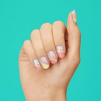 Dashing Diva Glaze Nail Strips - Good Vibrations Works With Any Led Nail Lamp Long Lasting, Chip Resistant, Semicured Gel Nail Strips Contains 34 Salon Quality Nail Wraps, 1 Prep Pad, 1 Nail File