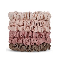 Kitsch Scrunchies for Womens Hair - Ultra Petite Hair Scrunchies Large Hair Ties for Women Hair Tie Scrunchies for girls Scrunchie Hair Bands & Ponytail Holders, 6pc (Terracotta)