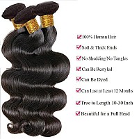 10A Brazilian Body Wave Bundles Human Hair 14 16 18 Inch 100% Unprocessed Human Hair 3 Bundles Body Wave Remy Virgin Hair Weave Bundles Human Hair