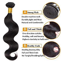 10A Brazilian Body Wave Bundles Human Hair 14 16 18 Inch 100% Unprocessed Human Hair 3 Bundles Body Wave Remy Virgin Hair Weave Bundles Human Hair