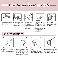 Press On Nails Short Nude Pink Square False Nails Full Cover Glossy Fake Nails Glitter Stick On Nails With Rhinestones Design Acrylic Nails For Women Girls 24Pcs